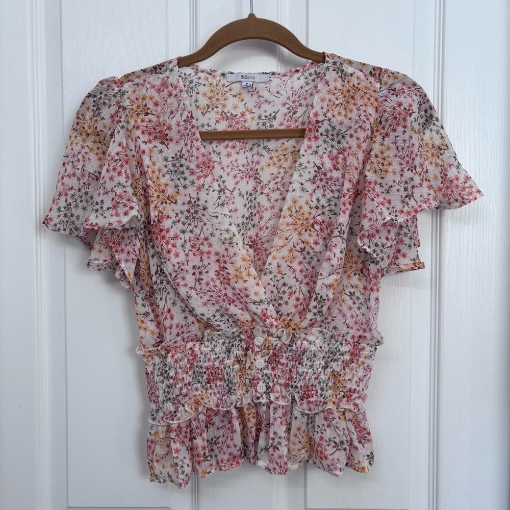 Floral Smocked Peplum Blouse | Blāshé S